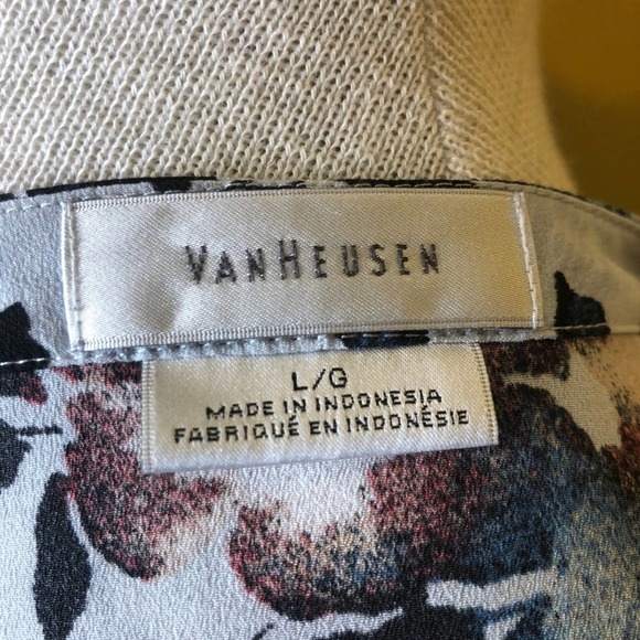 Van Heusen Shirt Floral Blouse Tunic L - Picture 3 of 3